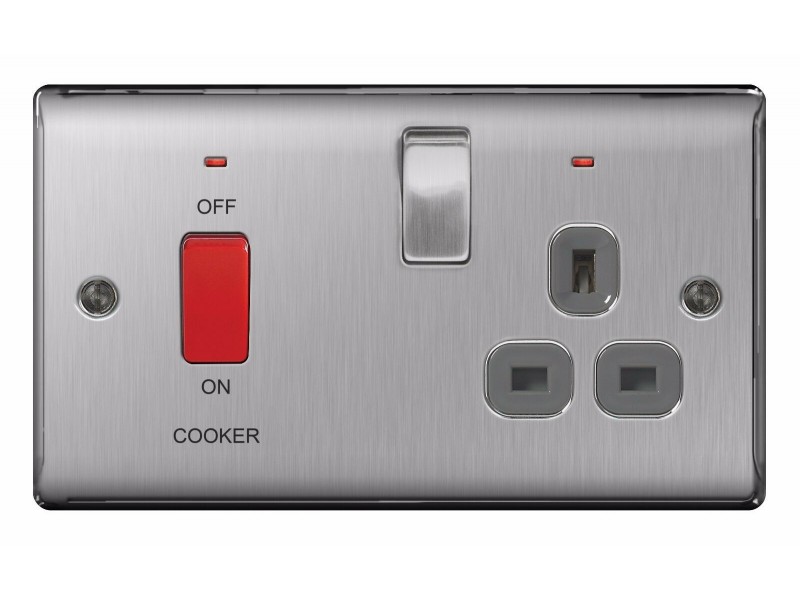 Electrical / Lighting BG Nexus Brushed Steel Cooker Switch